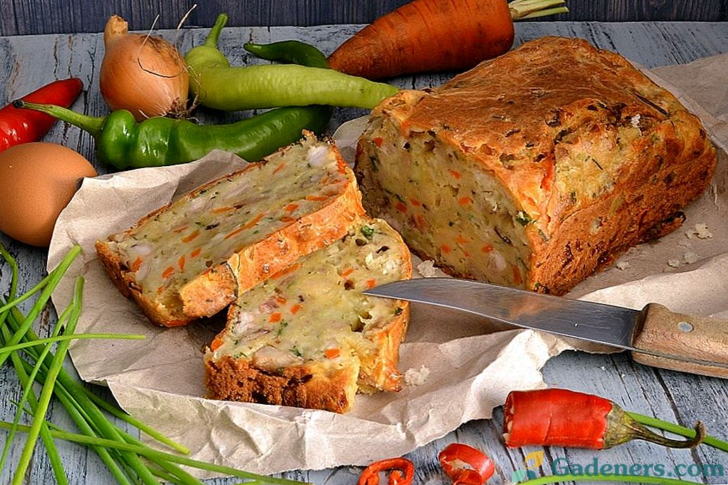 Грибний пиріг з куркою і овочами