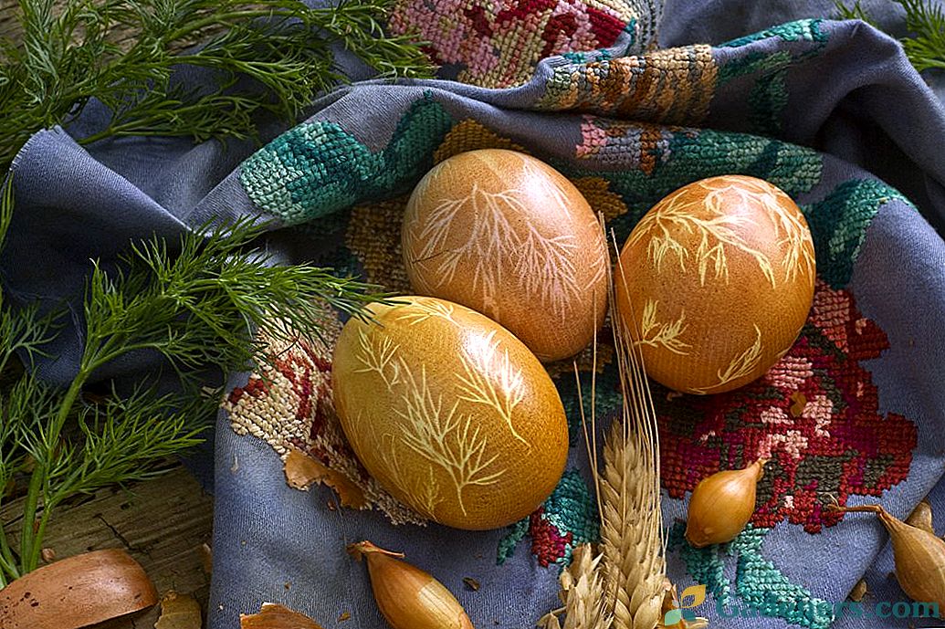 Як пофарбувати яйця до Великодня за допомогою куркуми, цибулиння, марлі і кропу