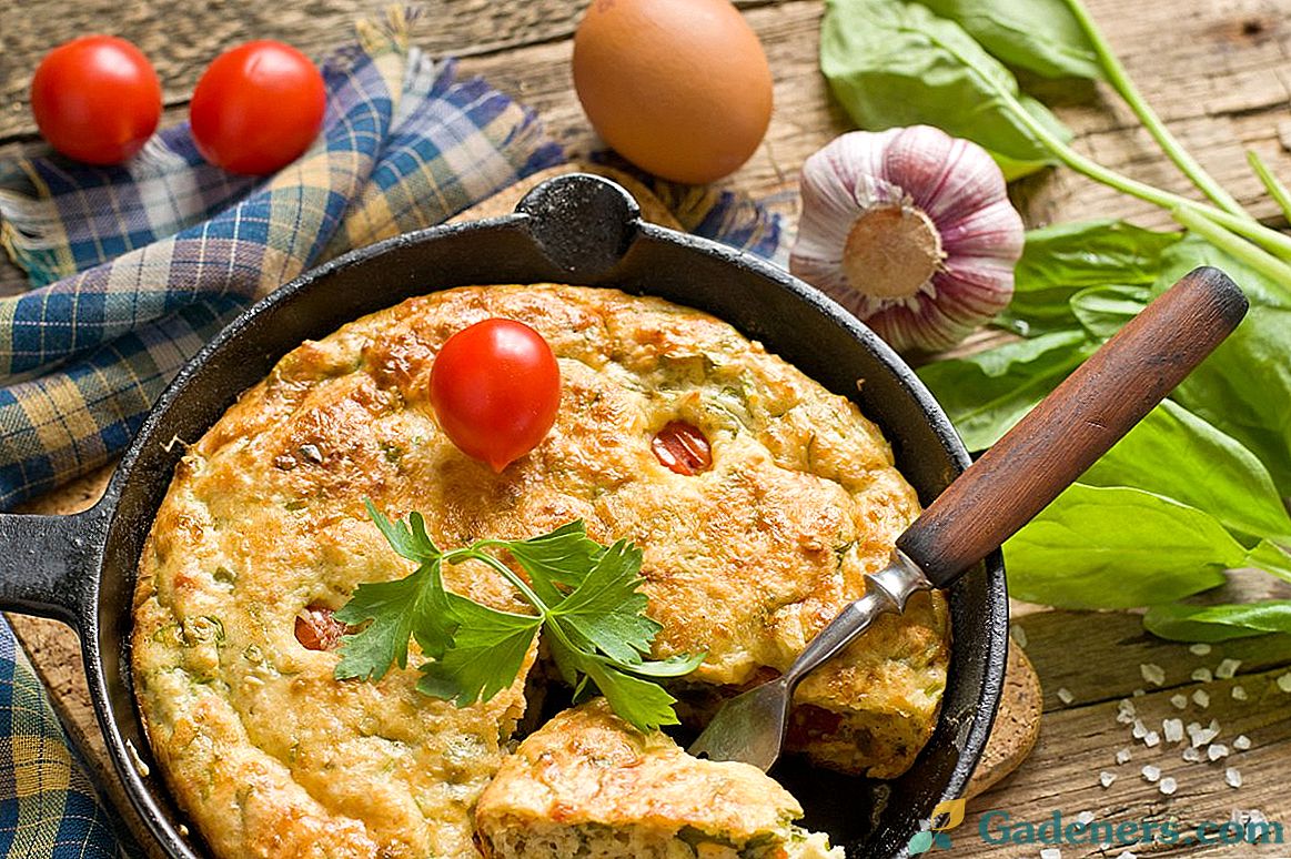 Omeleta s tvarohem a špenátem