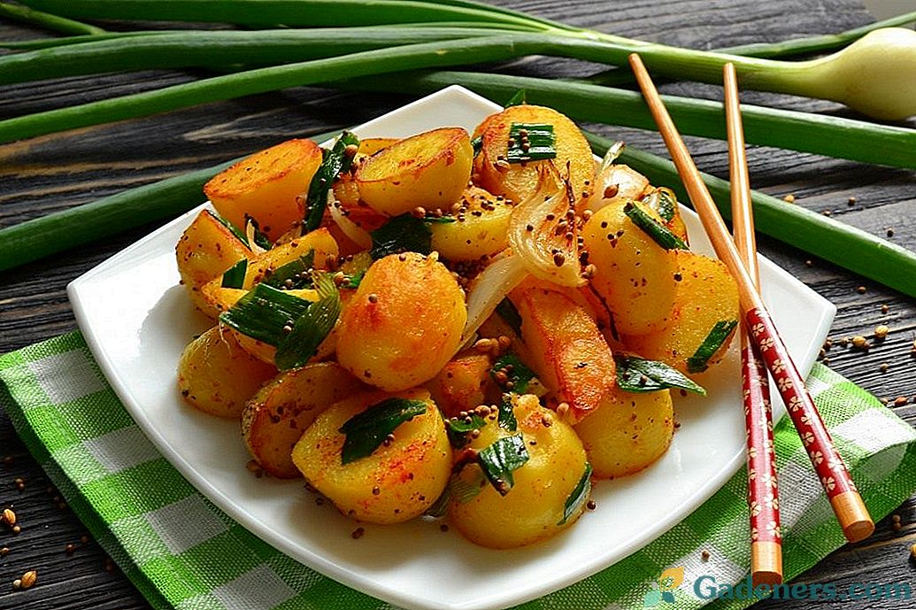 Печени нови картофи в индийски подправки
