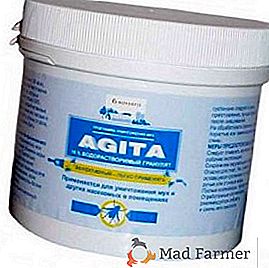 Insecticide contre les mouches "Agita": instruments